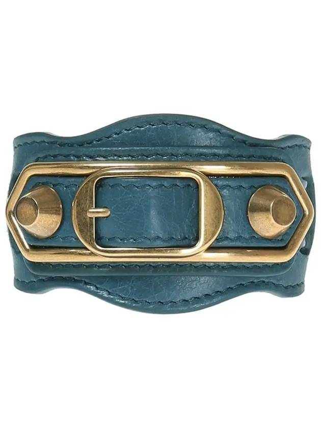 Luxury Balenciaga  Giant Gold Buckle Bracelet Blue