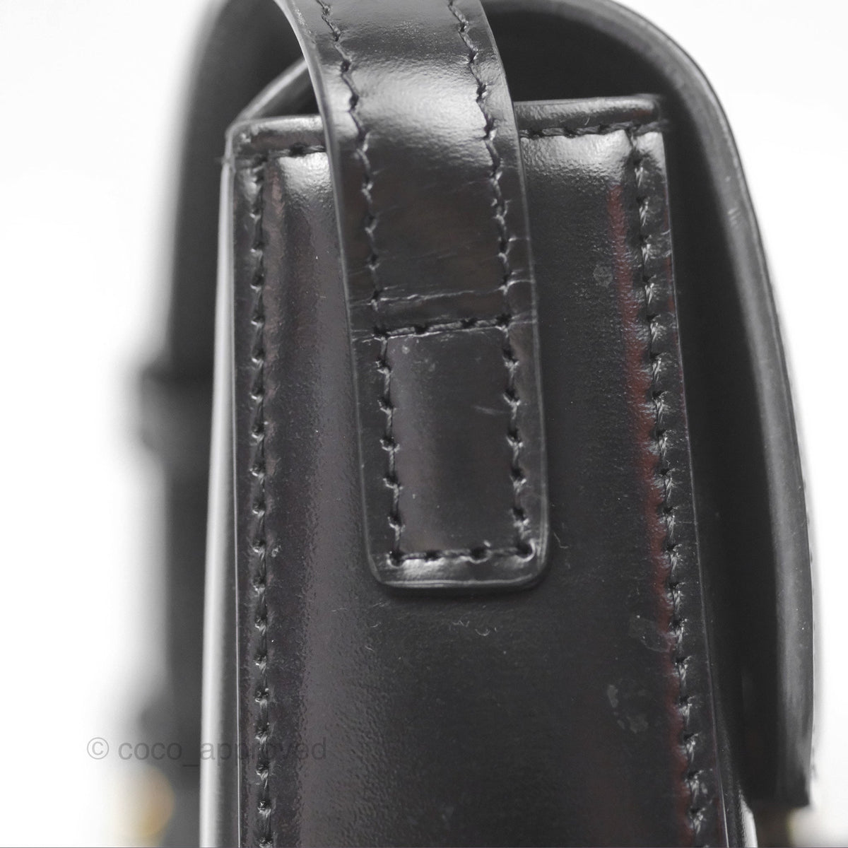 Celine Triomphe Shoulder Bag Black Calfskin