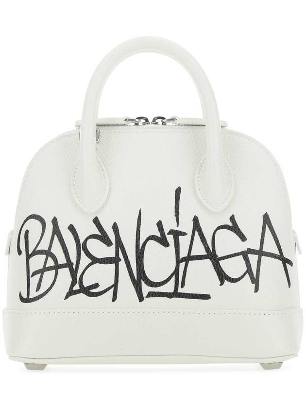 Luxury Balenciaga  Ville Graffiti Tote Bag White