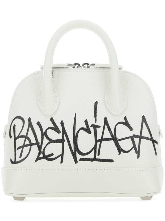 Luxury Balenciaga  Ville Graffiti Tote Bag White