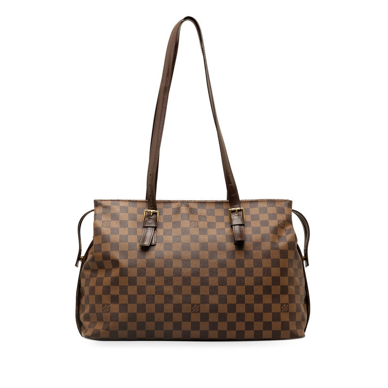 Louis Vuitton Damier Chelsea Tote Bag N51119 Brown PVC Leather  Louis Vuitton