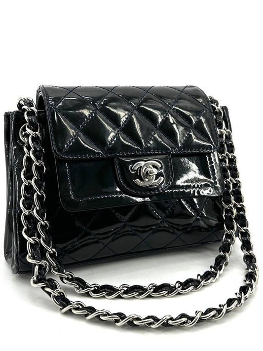 Patent flap shoulder bag mini Chanel