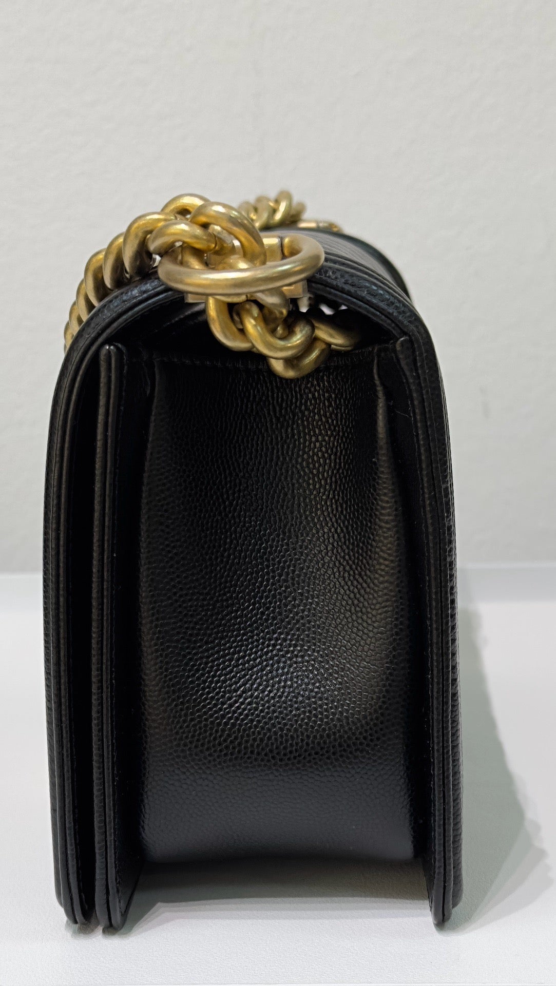Chanel Medium Caviar Boy Bag Black GHW 27 holo card