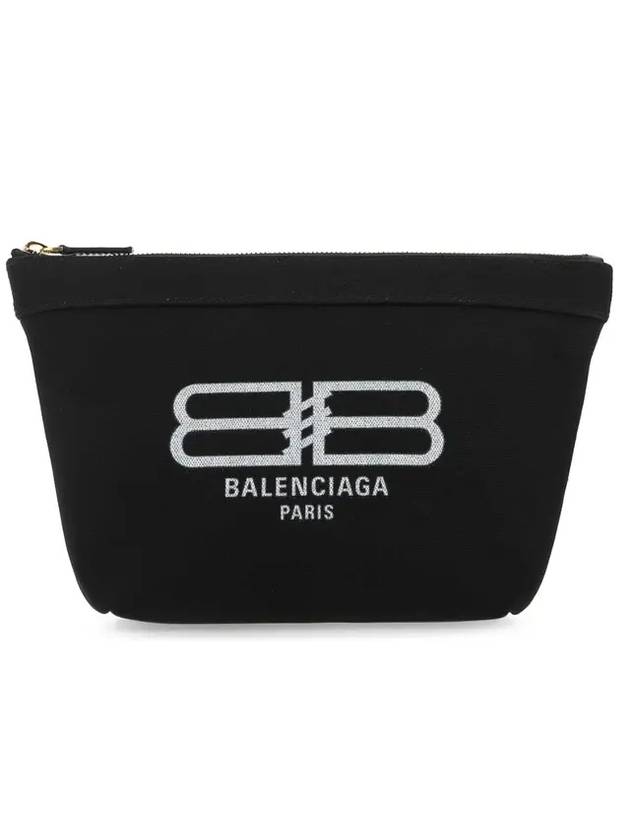 Luxury Balenciaga  Logo Print Jumbo Pouch Bag Black