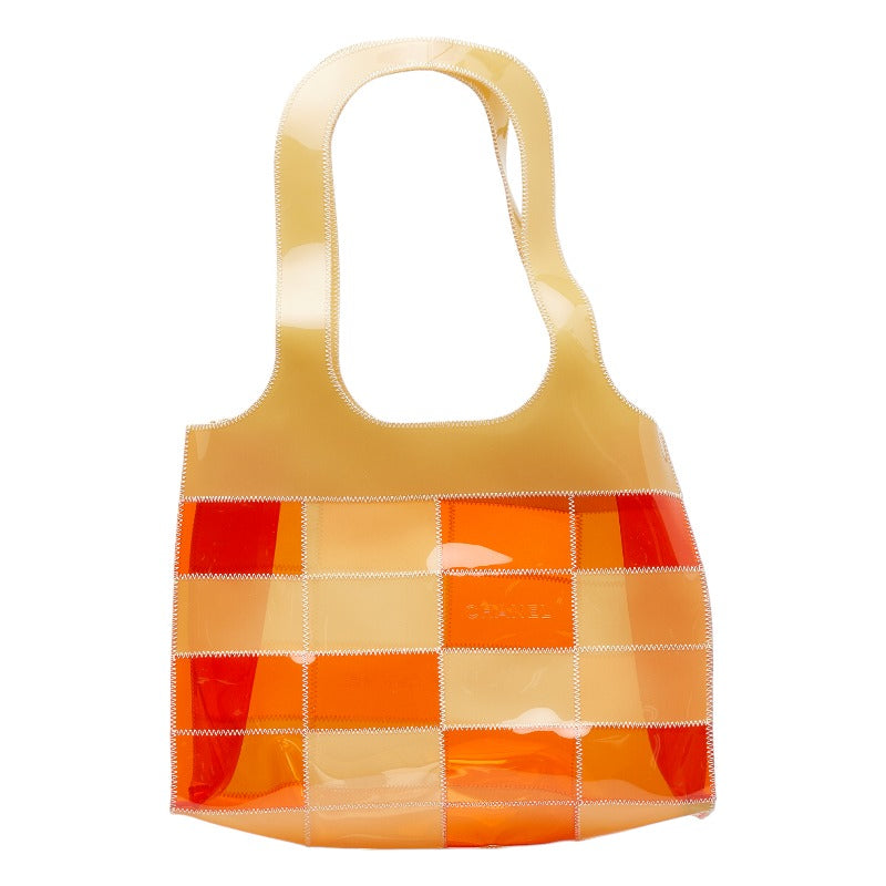 Chanel Cleare Bag  Bag houlder Bag Orange Beige Vinyl  CHANEL