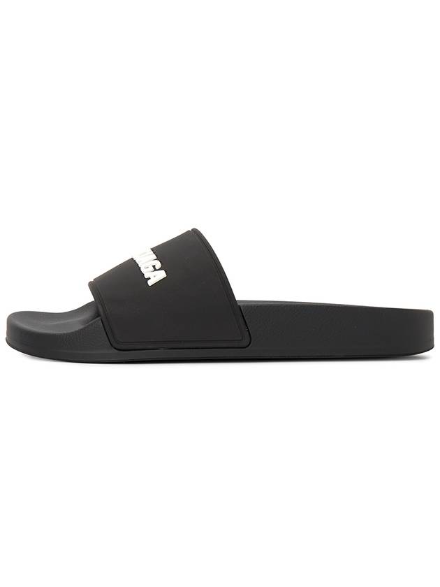 Luxury Balenciaga  Logo Slippers Black