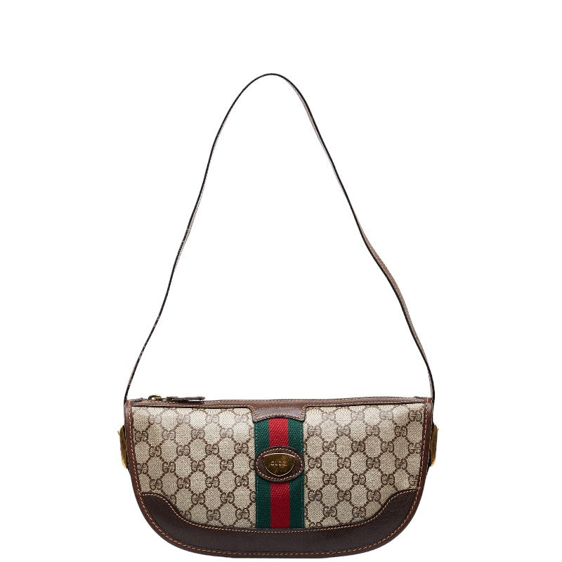 Gucci  Gucci GG Supreme Sy Line  Shoulder Bag Brown Beige PVC Leather  Gucci Gucci