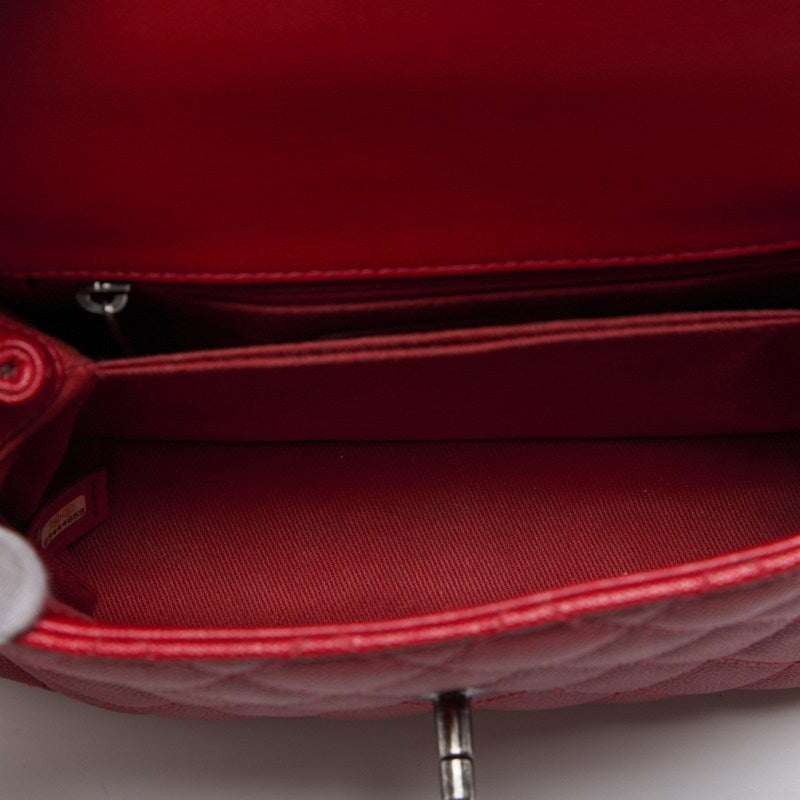 CHANEL Matrasse Coco Handle 2WAY Handbag Caviar S Red (Silver G ) Handbag  Shoulder Bag Ladies Handbag Hybrid 【 Delivery】 Netherlands Online