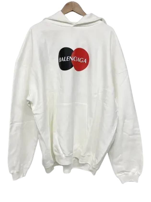 Luxury Balenciaga  Logo Print Over Fit Hoodie White