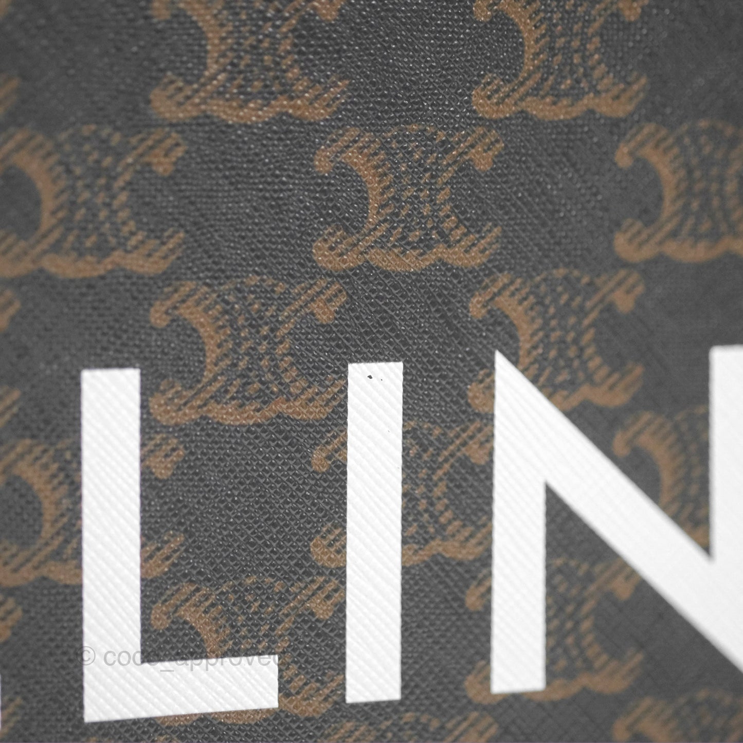 Celine Small Vertical Cabas Tote Triomphe Canvas Tan