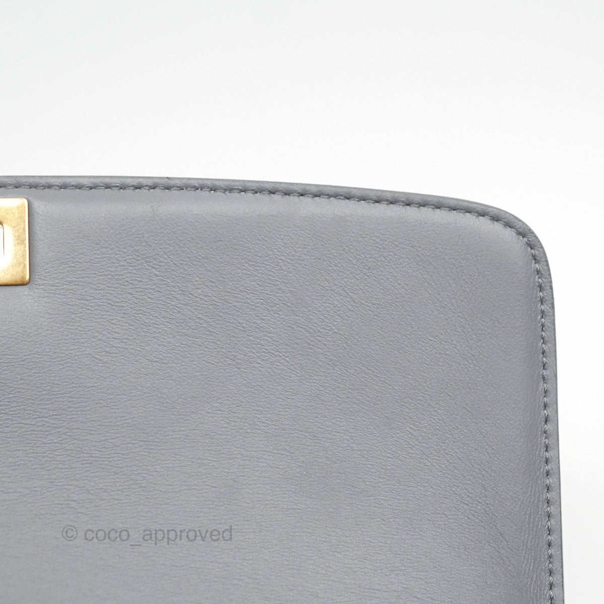 Celine Medium Classic Box Flap Grey Liege Calfskin