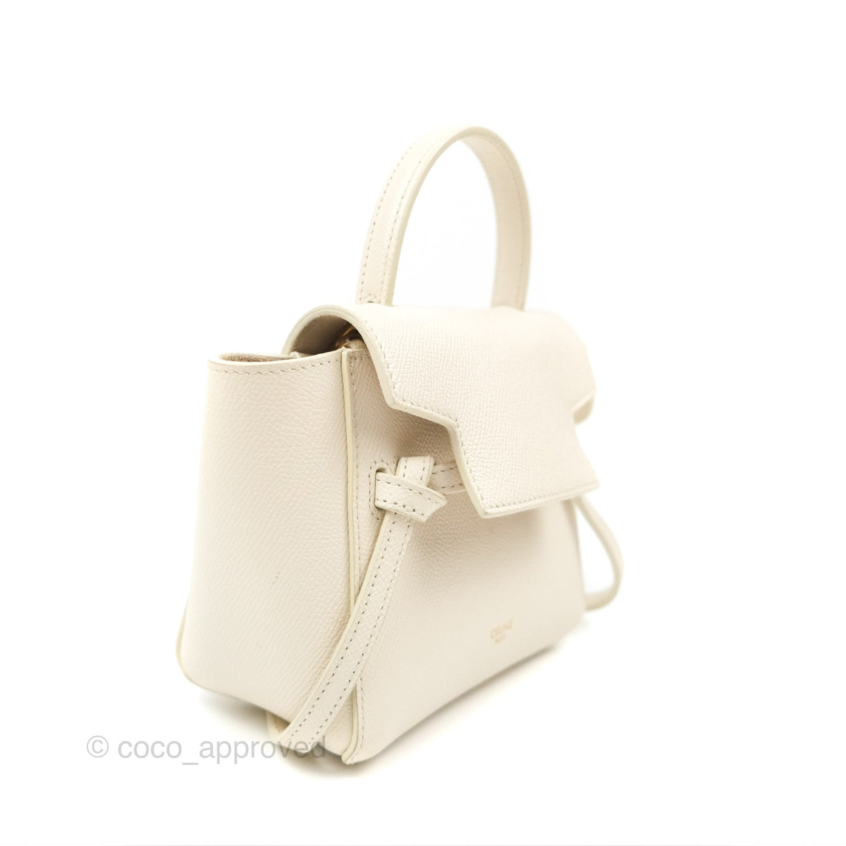 Celine Pico Belt Bag White Grained Calfskin Gold Hardware