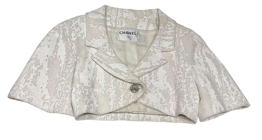 Chanel - boléro manches courtes écru T36