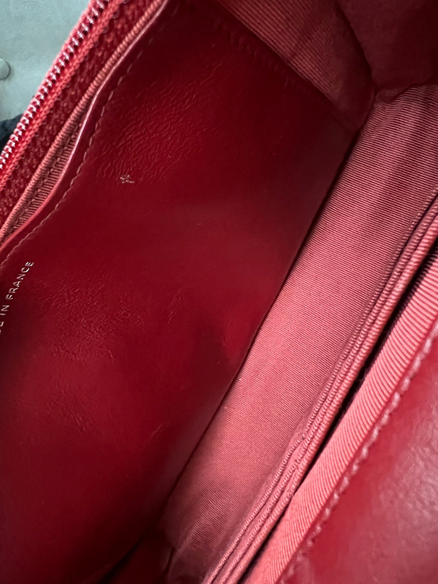 Chanel Red Lambskin Wallet on Chain