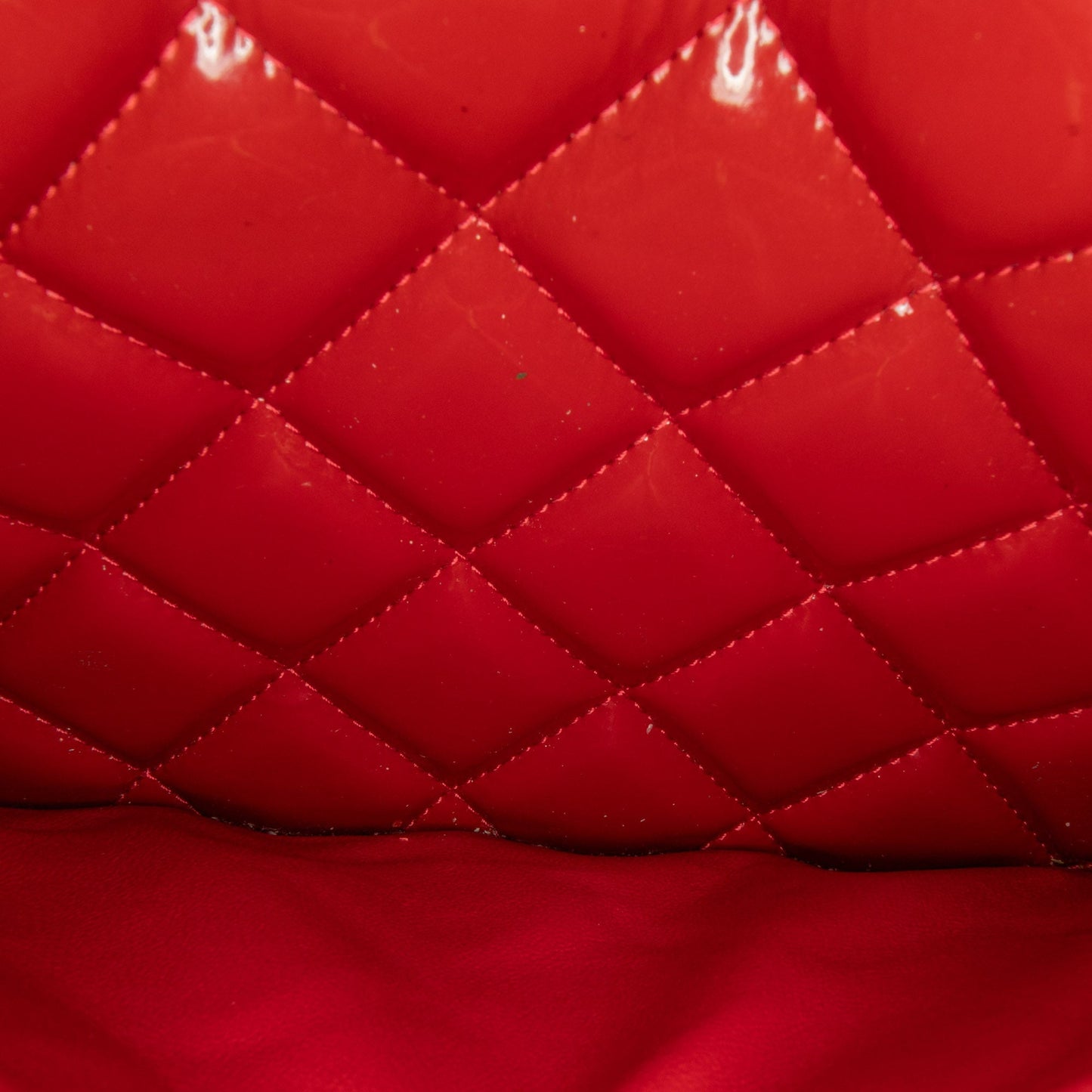 Red Chanel Jumbo Classic Patent Double Flap Shoulder Bag