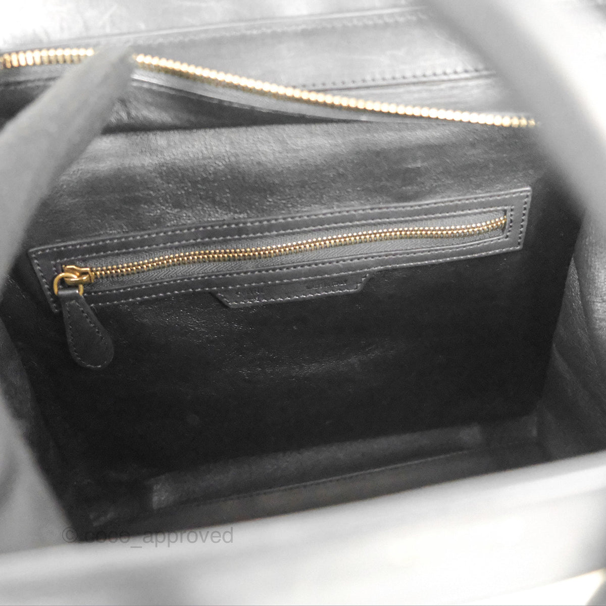 Celine Mini Luggage Bag Black/White Aged Calfskin