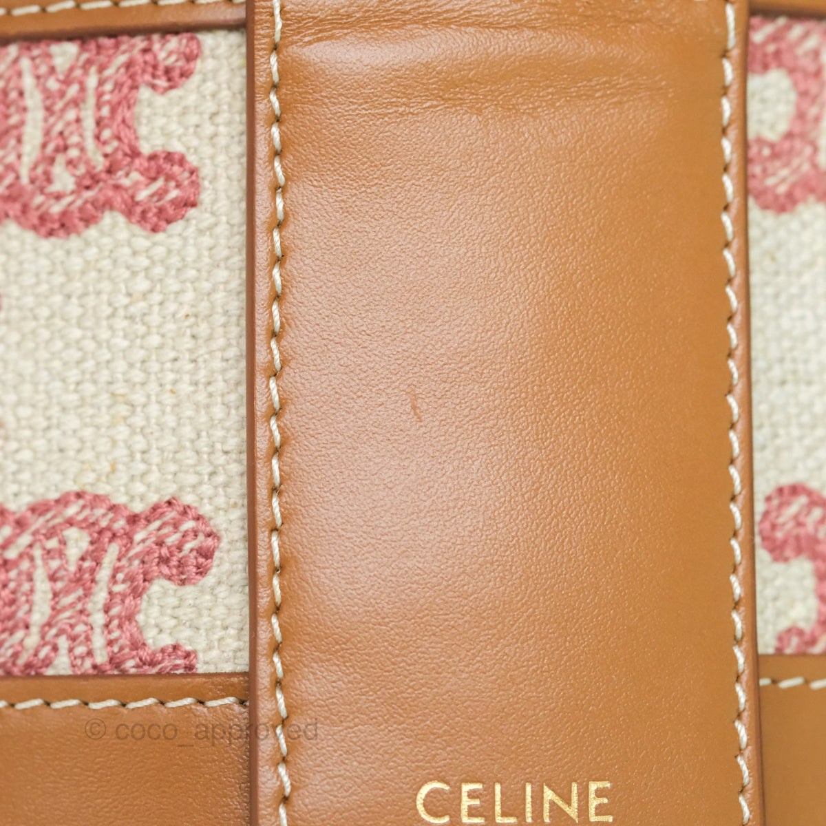 Celine Small Tambour Triomphe Canvas Fox Red
