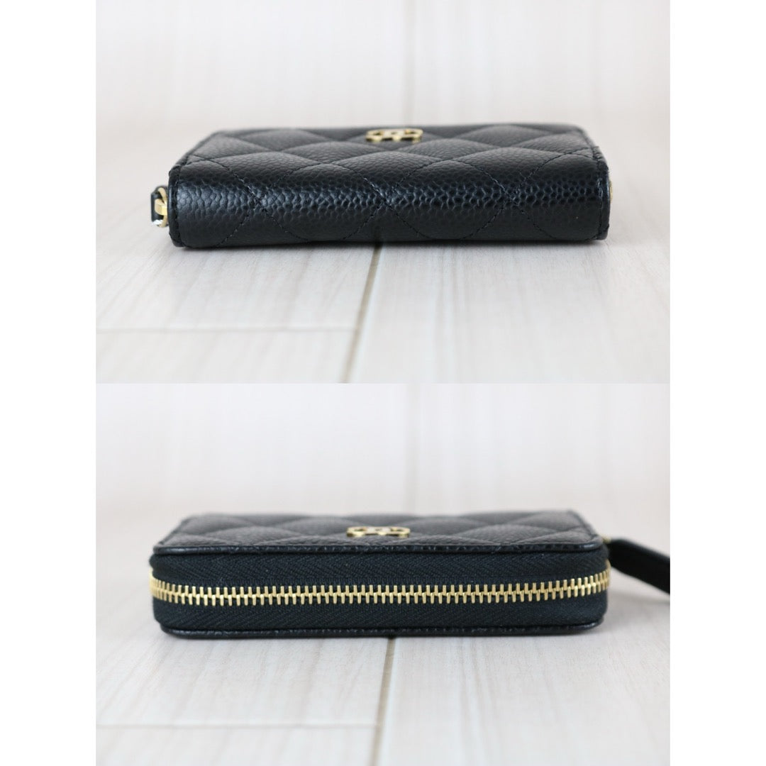 Excellent（Rank SA）｜CHANEL Caviar Skin Calf Leather Coin Purse Black Made In 2018~2019 Year｜X25060311