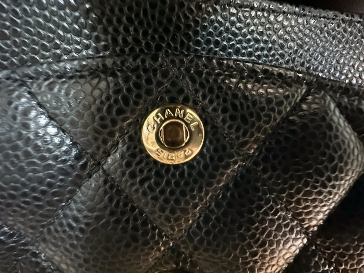 Chanel Small Classic Quilted Caviar Double Flap Bag Black