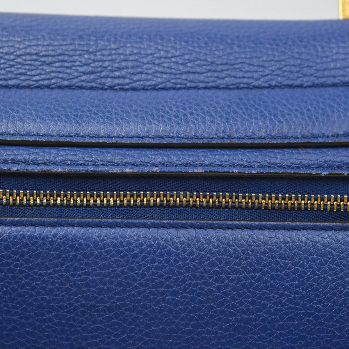 Celine Small Sleek Trapeze Blue Calfskin