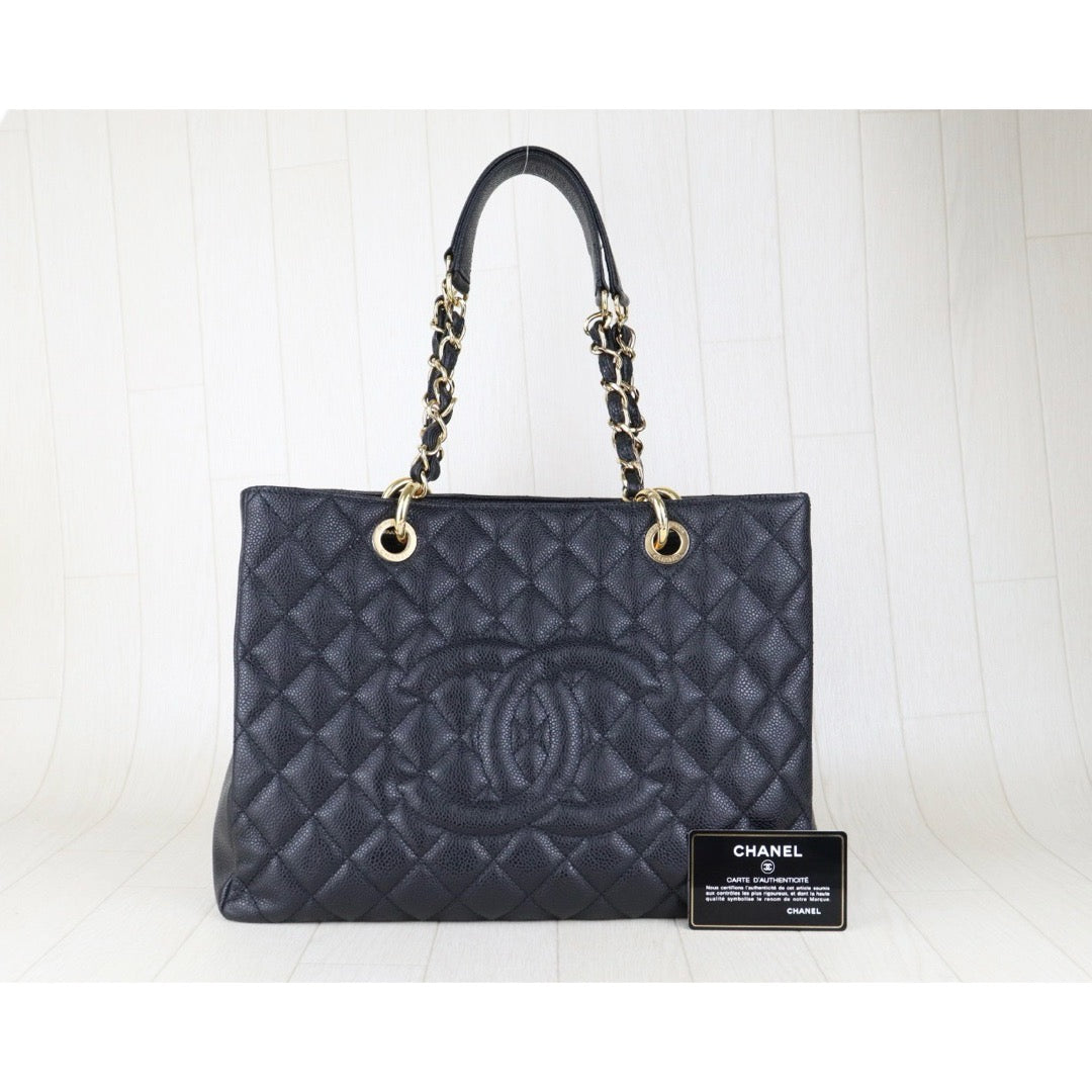 Very Good ( Rank A) ｜ CHANEL Matrasse GST Chain Tote Bag Caviar Skin Black  Made In 2010-2011 Year｜H25052624