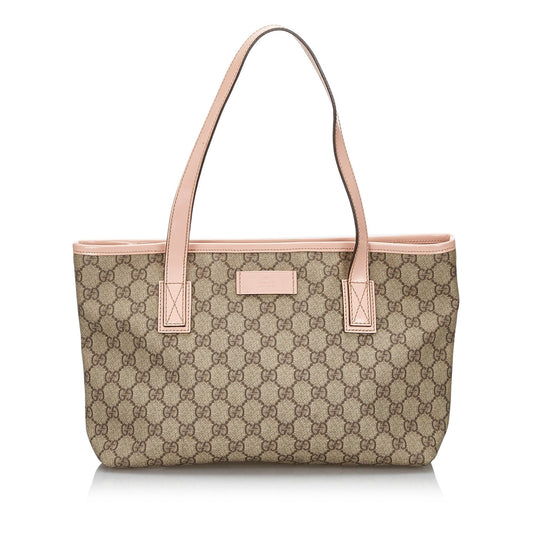 G*G Brown Beige PVC Plastic GG Tote Bag Italy