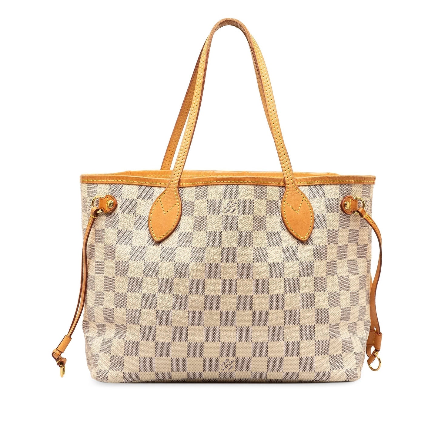 Beige Louis Vuitton Damier Azur Neverfull PM Tote Bag