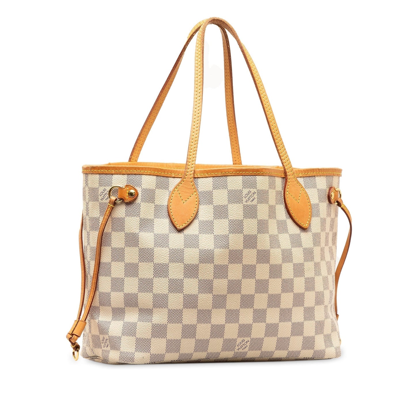 Beige Louis Vuitton Damier Azur Neverfull PM Tote Bag