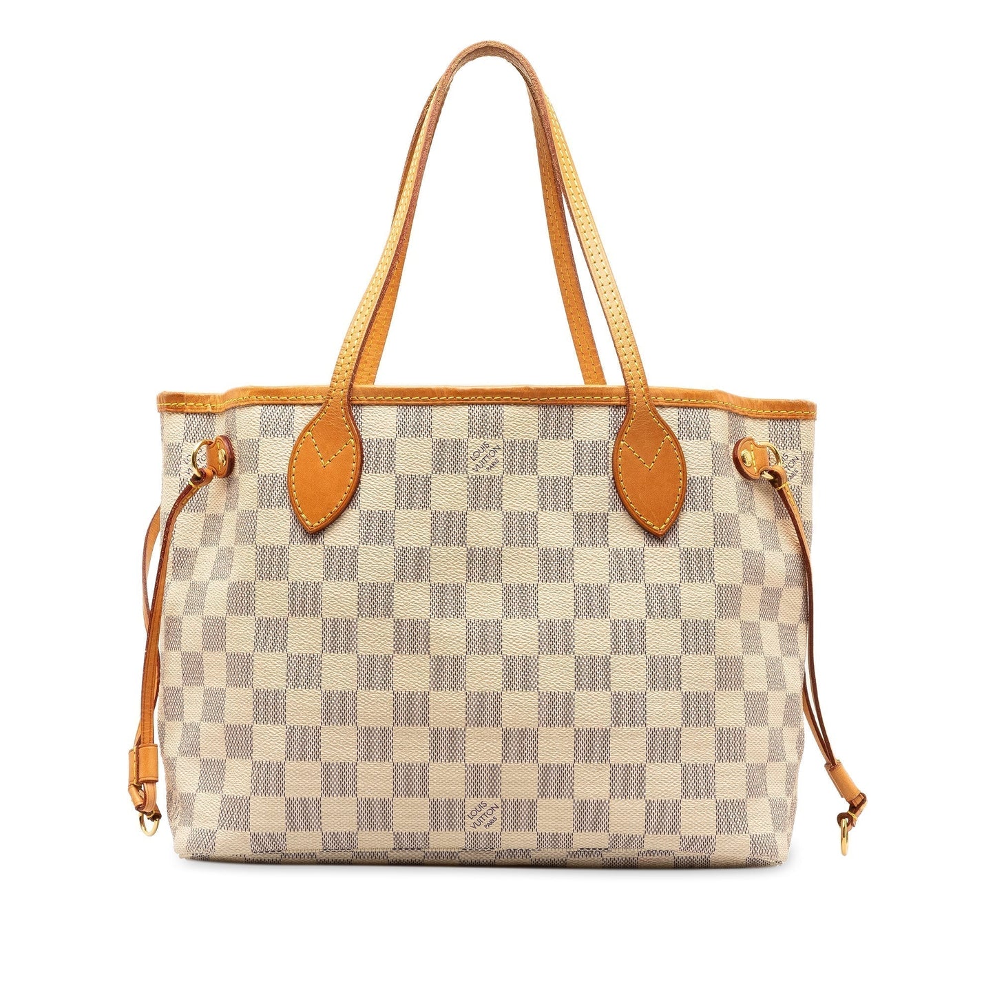 Beige Louis Vuitton Damier Azur Neverfull PM Tote Bag
