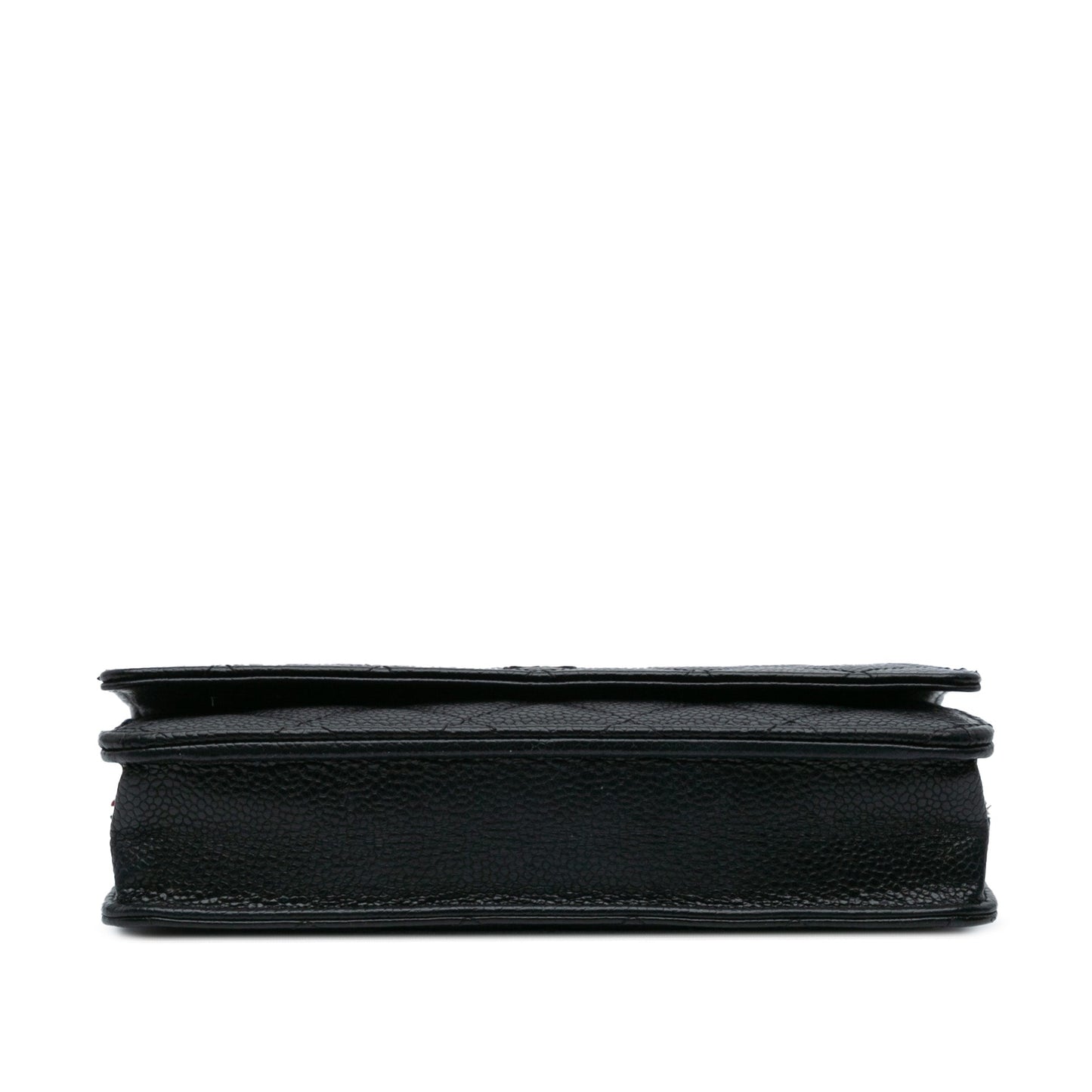 Black Chanel CC Quilted Caviar Wallet on Chain Crossbody Bag
