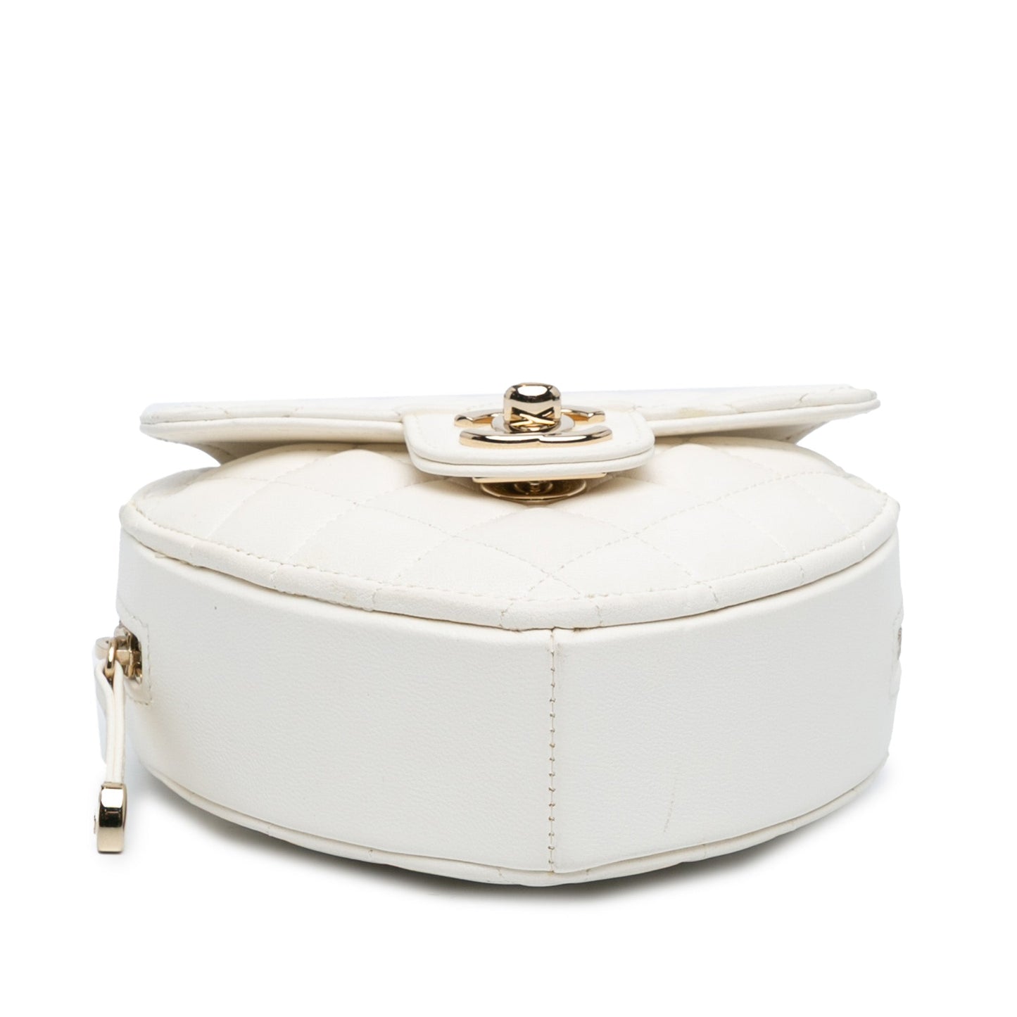 White Chanel Mini Lambskin CC in Love Heart Crossbody