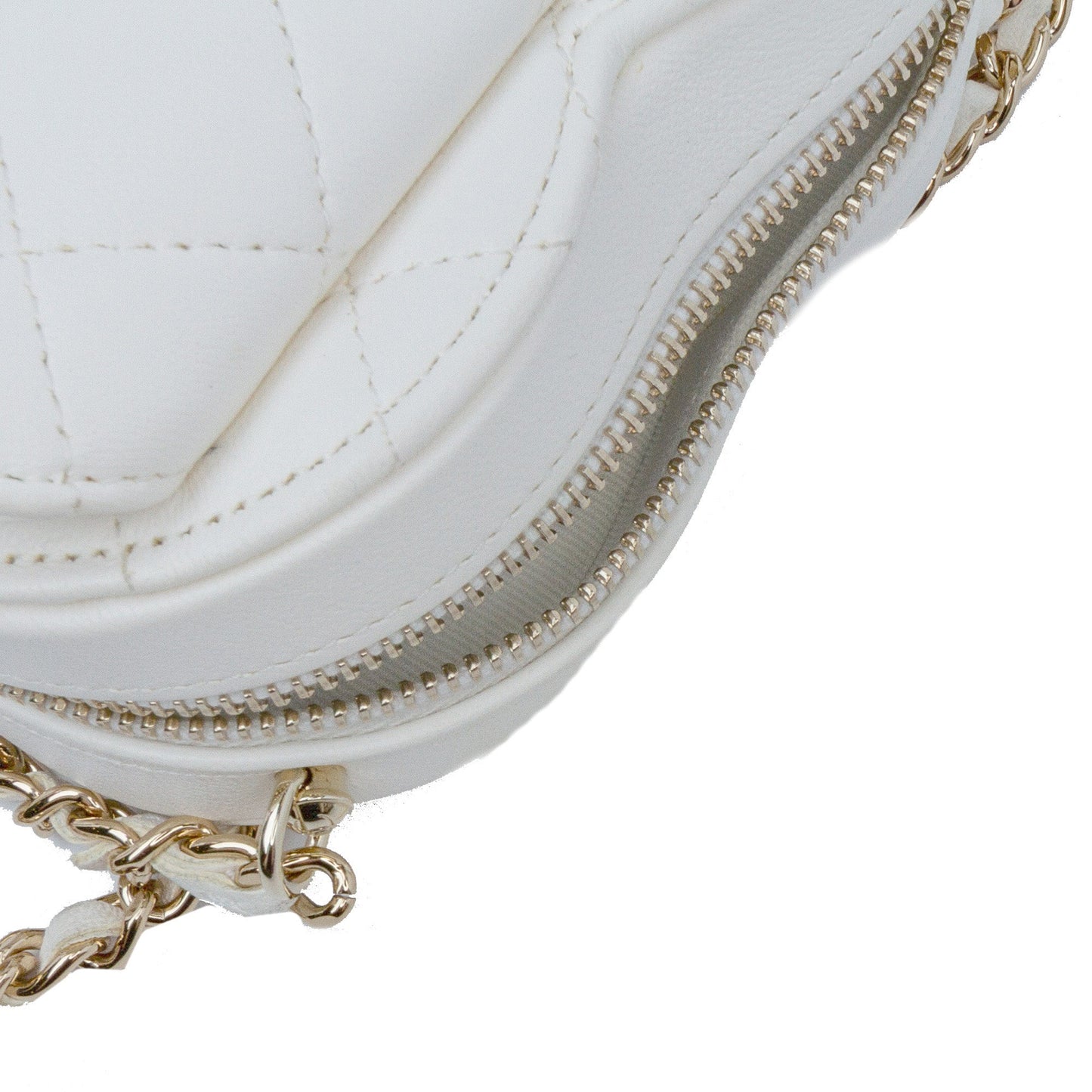 White Chanel Mini Lambskin CC in Love Heart Crossbody