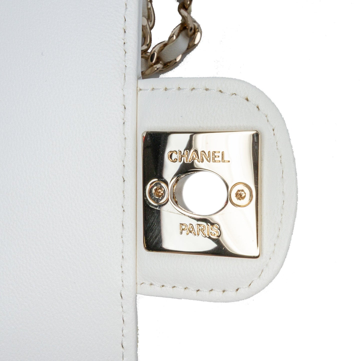 White Chanel Mini Lambskin CC in Love Heart Crossbody
