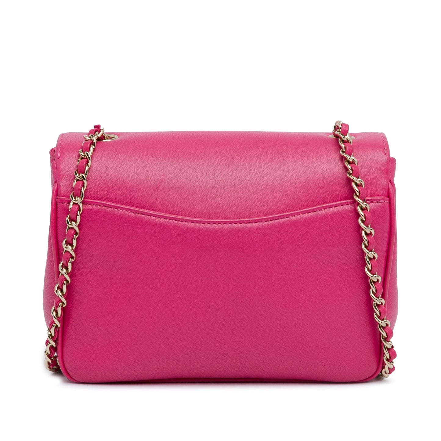 Pink Chanel Lambskin CC Mania Flap Crossbody Bag