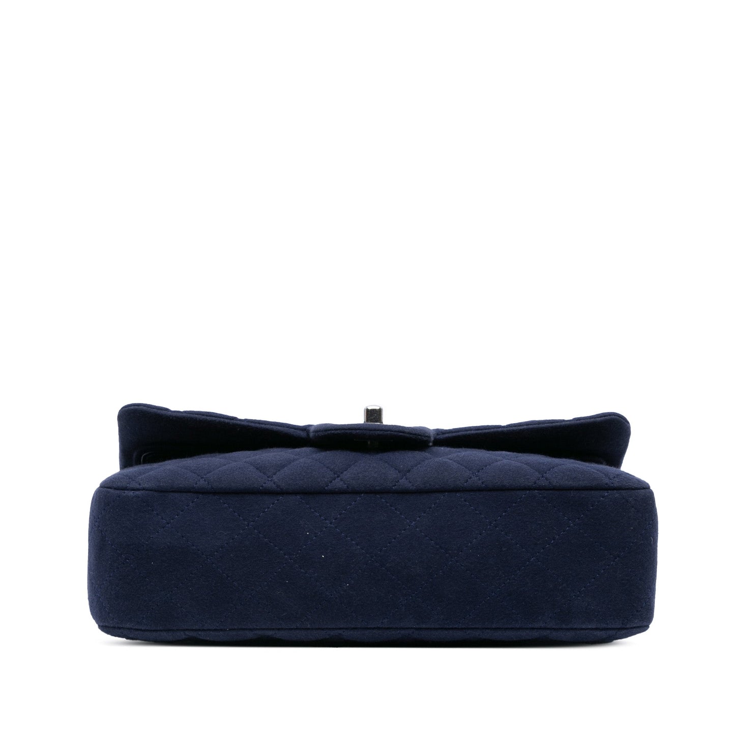 Blue Chanel Medium Classic Jersey Double Flap Shoulder Bag