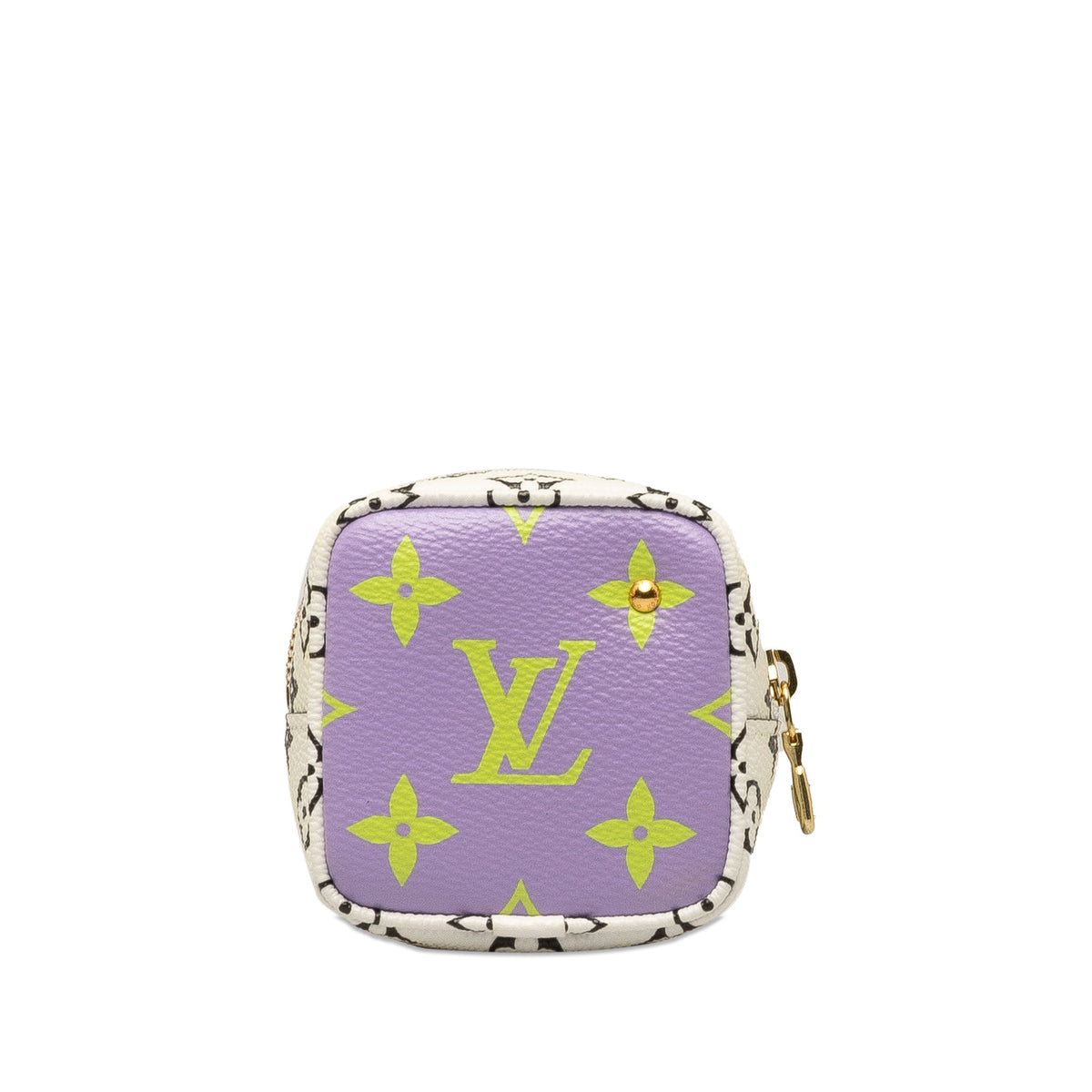 Purple Louis Vuitton Monogram Giant Porte Monet Cube Coin Pouch