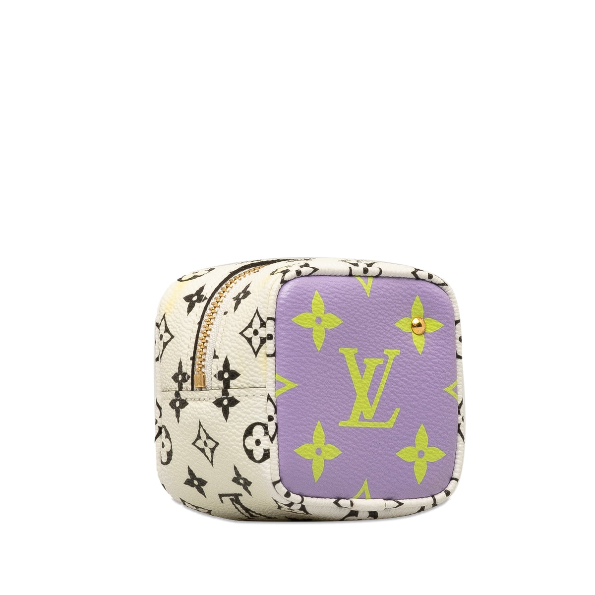 Purple Louis Vuitton Monogram Giant Porte Monet Cube Coin Pouch