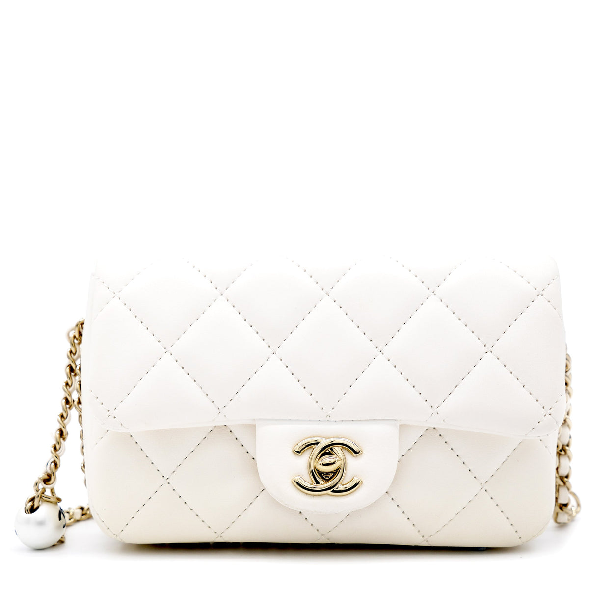 Chanel Lambskin Quilted Small My Precious Flap White