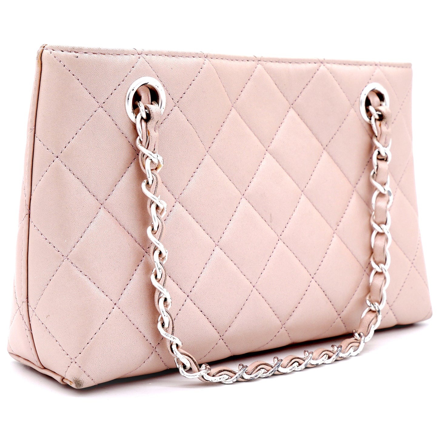Chanel Pearlecent Pink Quilted Vintage Small Tote Bag