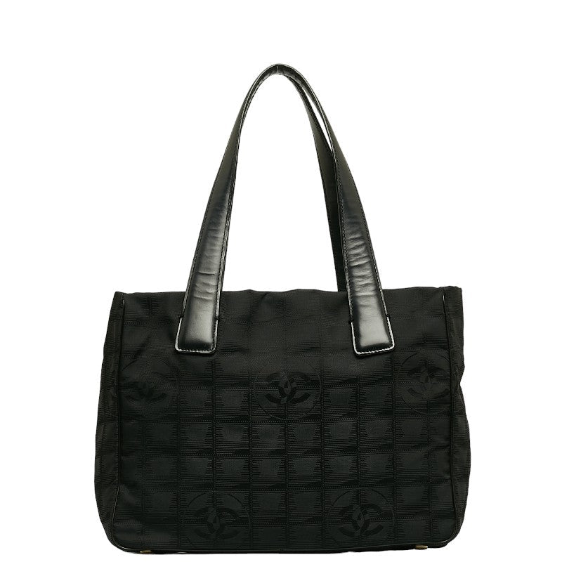 Chanel New Label Line  PM houlder Bag Black Nylon Leather Canvas  Chanel