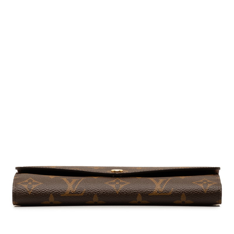 Louis Vuitton Monogram Portefolio Sarah Long Wallet M60531 Brown PVC Leather  Louis Vuitton