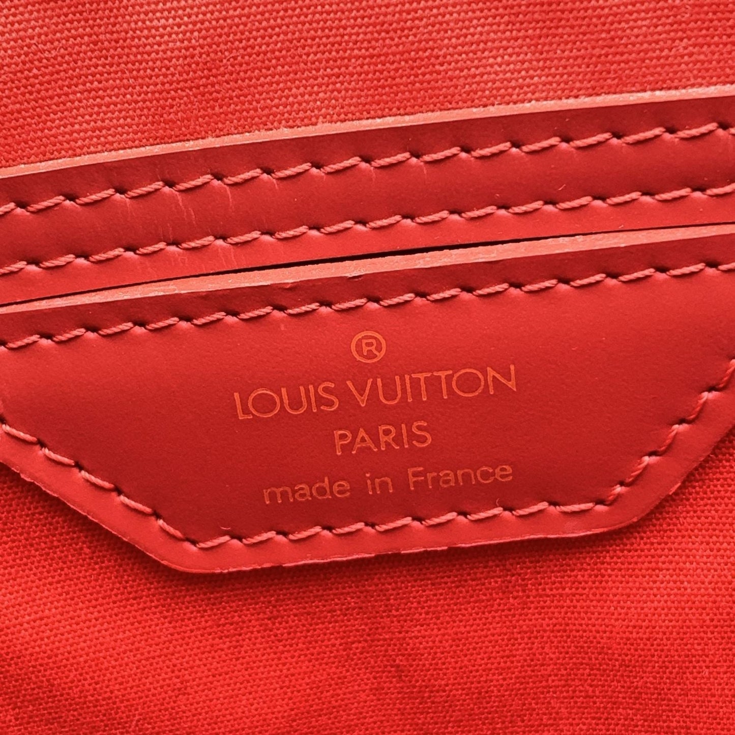 LOUIS VUITTON Red Epi Leather Sac Plat Pm Tote Shopping Bag M5274E