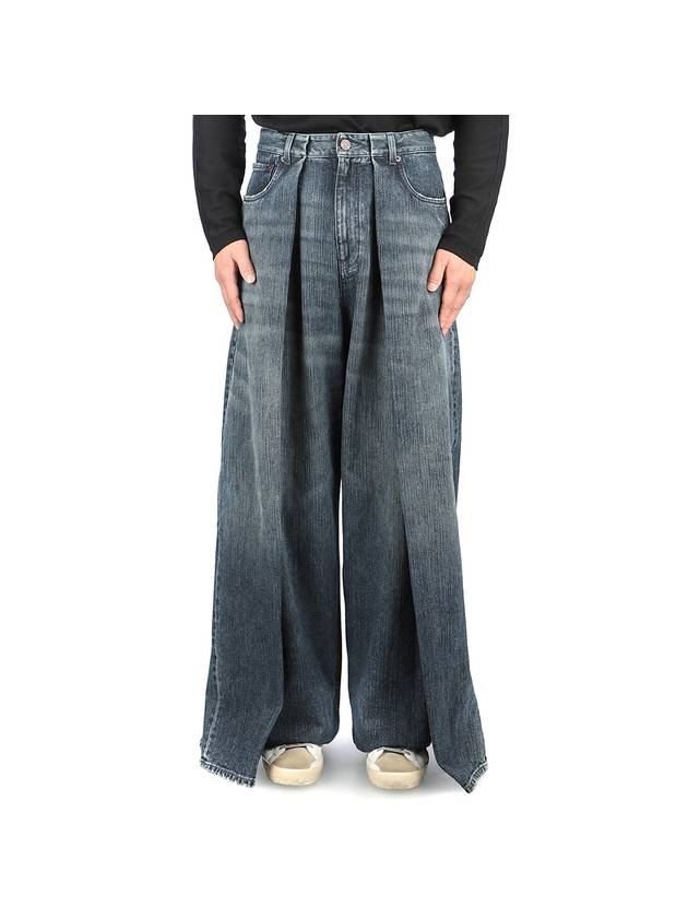 Luxury Balenciaga  Double Side Jeans Dark Blue