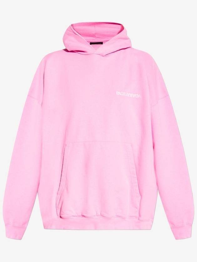 Luxury Balenciaga  Logo Print Hoodie Pink
