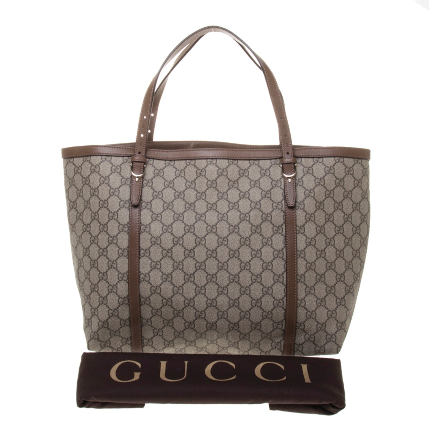 Gucci 309613 Beige/Ebony GG Supreme Canvas Tote Bag