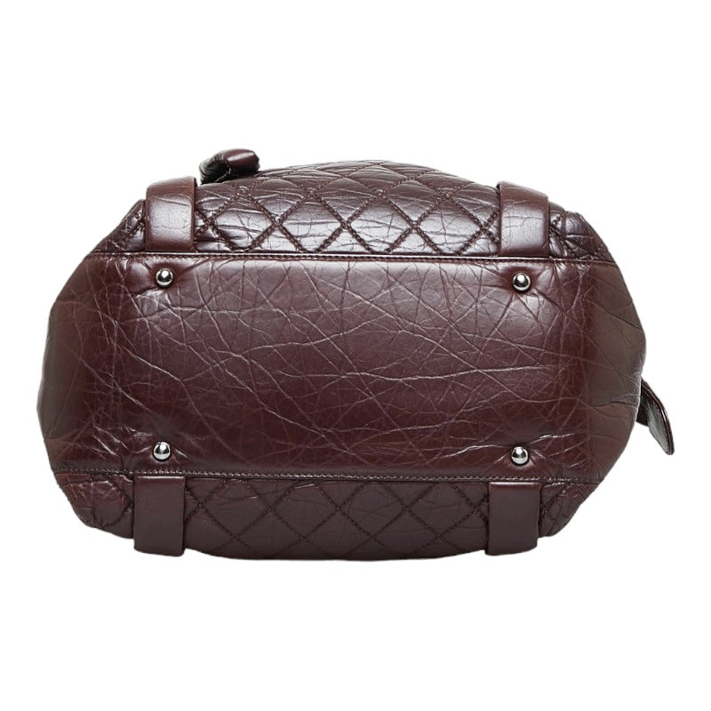 Chanel Cocomark Luxury Line Chain houlder Bag  Bag Brown Silver Leather  CHANEL