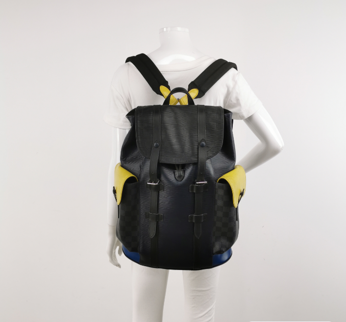 Preloved Louis Vuitton (LV) Christopher EPI leather backpack black 33.5cm*45cm*13cm 250318781110131