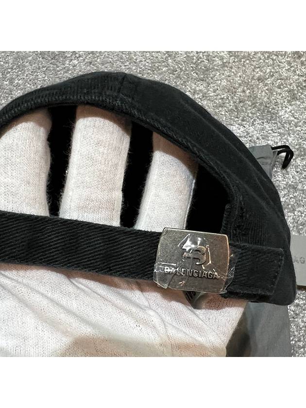 Luxury Balenciaga  Embroidered Property Denim Ball Cap Black