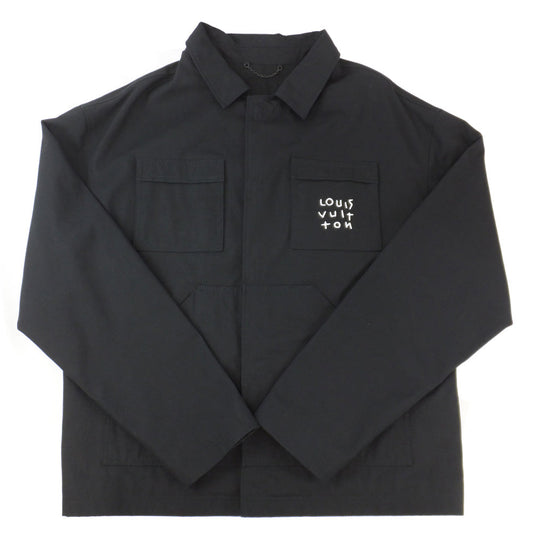 Louis Vuitton jacket logo BK size 48 cotton 100% men's fashion black RM222M N22 HNB26W men's dress