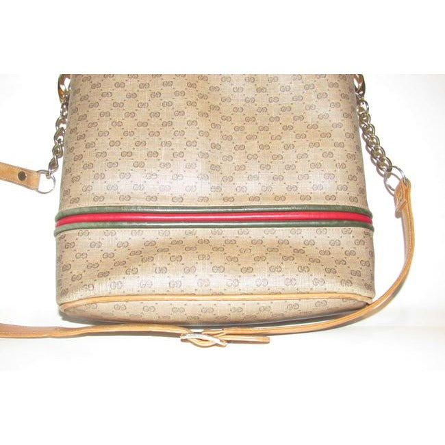 SOLD! Gucci Vintage Camel Leather With Red And Green Bold Gold Gg Horse Bit Center